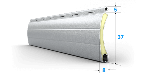 Rollladen Lamellen Profil Mini aus Aluminium (ALU) 37 mm x 8 mm