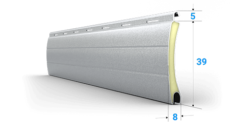 Lamellen Profil Mini aus Aluminium (ALU) 39 mm x 9 mm für Rollladen
