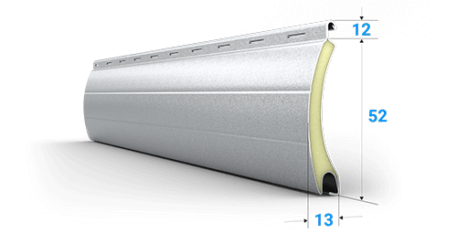 Maxi Lamellen Profil aus ALU Aluminium 52 mm x 13 mm für Rolladen