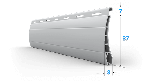 Rollladen Lamellen Profil Mini aus Kunststoff (PVC) 37 mm x 8 mm