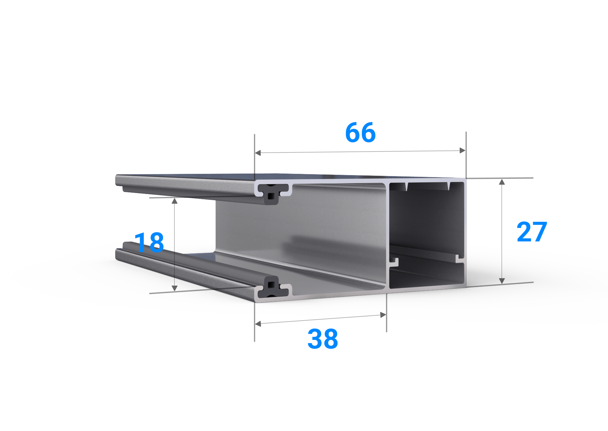 Führungsschiene RPF 66/27 für Rolltor 52 Technische Details Maße