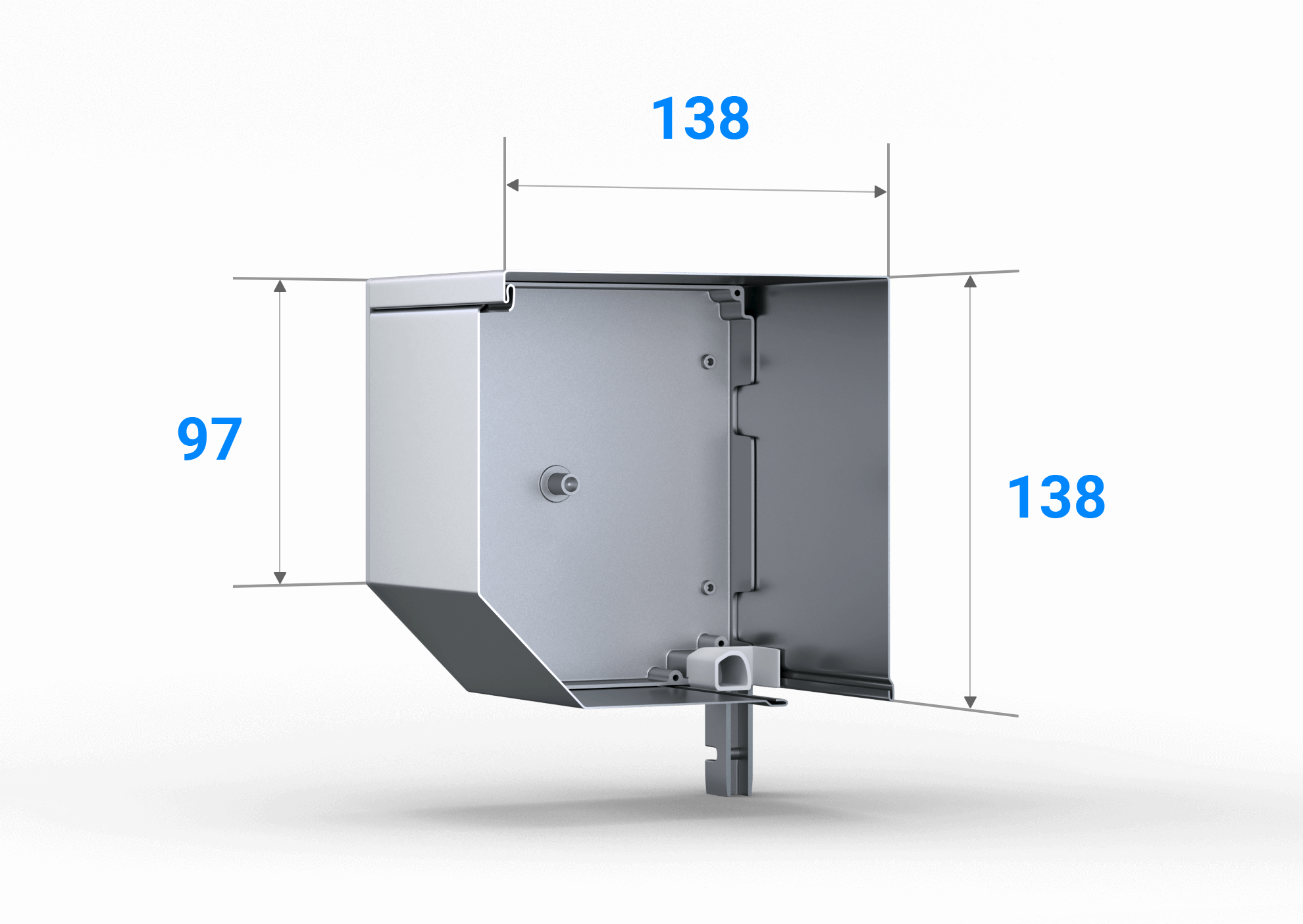 Kastengröße bei Rollladenkasten 137 eckige Kastenform - Vorbaurollladen eckig