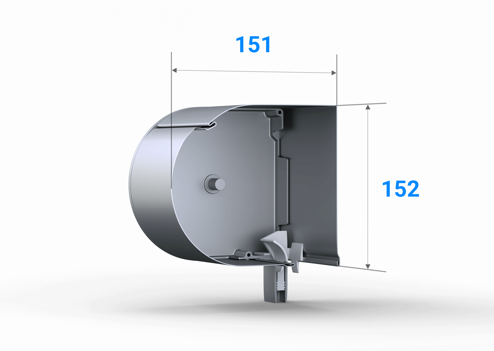 Kastengröße bei halbrund Rollladenkasten 150 mm rund Rollladen Vorbau