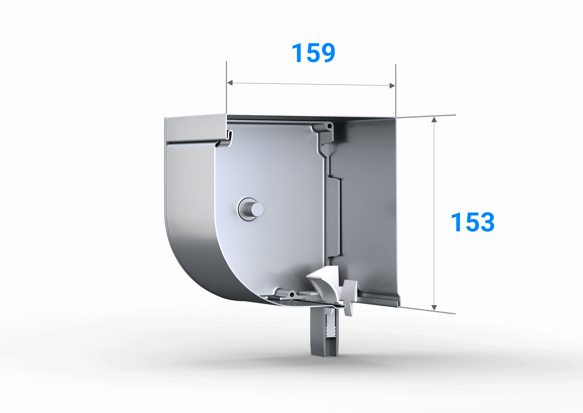 Kastengröße bei viertelrund Rollladenkasten 150 mm Rollladen Vorbau