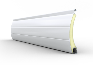 Rolltor Lamellenfarbe Profil aus Aluminium Farbe weiss RAL9016