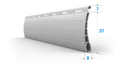 Lamellen Profil 37 mm aus Kunststoff Technische Details