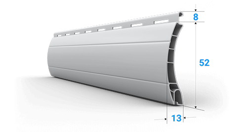 Lamellen Profil 52 mm aus Kunststoff Technische Details