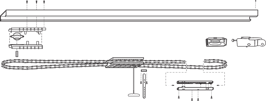 Antriebsschienen - Antriebsschienensystem - Kettenantrieb