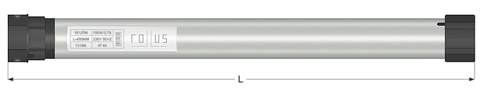 Motorbedienung ROLLUS - Funk Rohrmotor RFM 10/20 wählbar ab einer Einbaubreite von 700mm