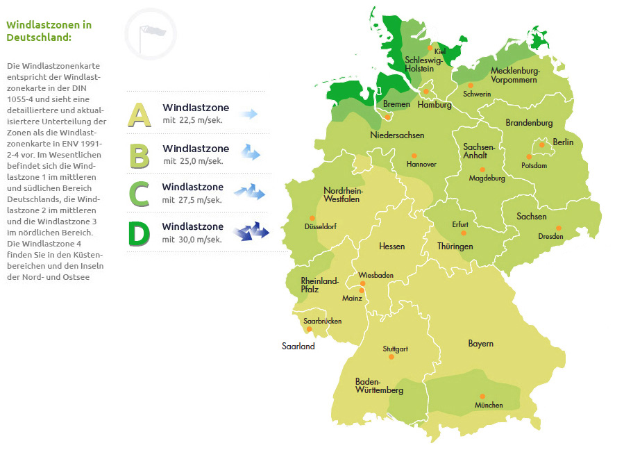 Windlastzonen in Deutschland